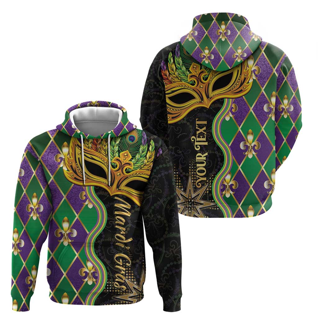 Personalized Mardi Gras Hoodie Gold Mask Unique Style LT01