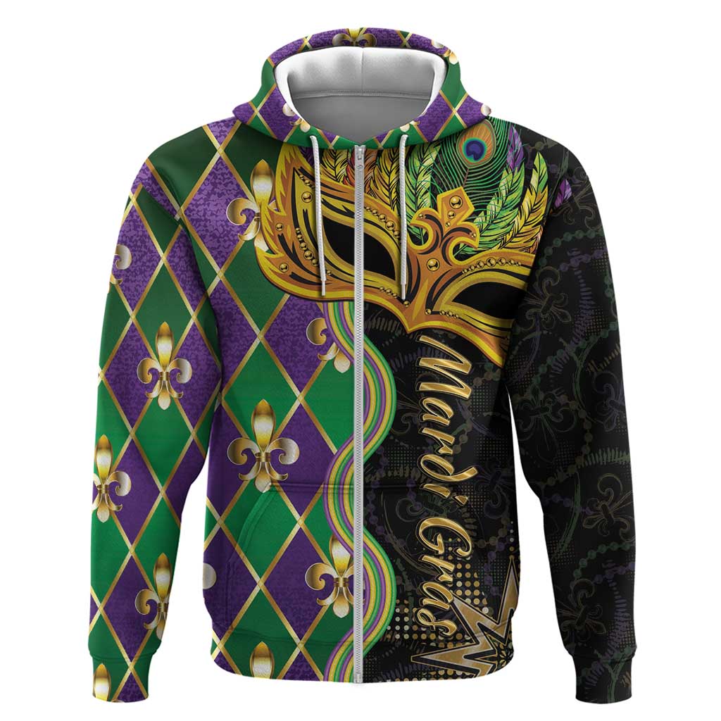 Personalized Mardi Gras Hoodie Gold Mask Unique Style LT01