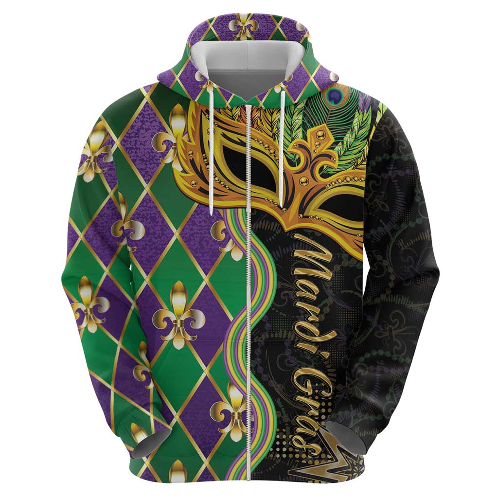 Personalized Mardi Gras Hoodie Gold Mask Unique Style LT01