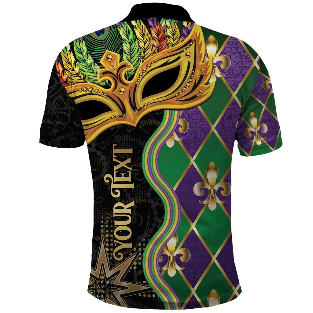 Personalized Mardi Gras Polo Shirt Gold Mask Unique Style LT01
