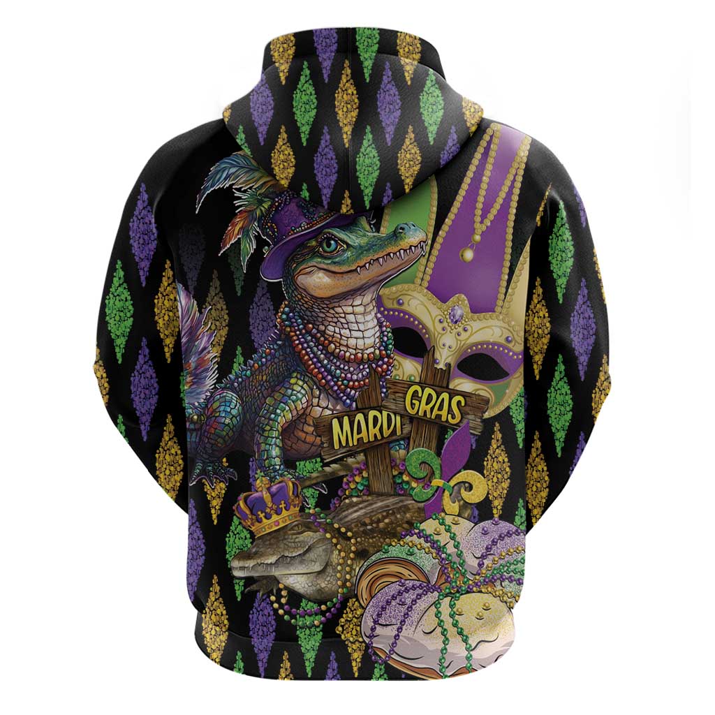 Mardi Gras Alligator Hoodie Fleur De Lis Glitter Style LT01