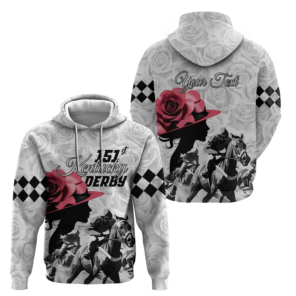 Kentucky Horse Racing Happy 151st Anniversary Hoodie Silhouette Girl Derby Hat With Rose LT01