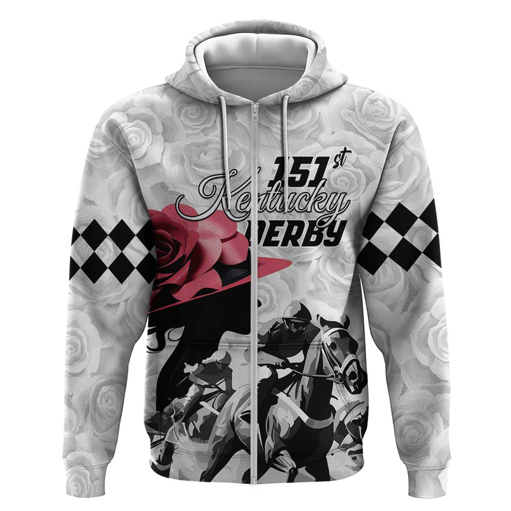 Kentucky Horse Racing Happy 151st Anniversary Hoodie Silhouette Girl Derby Hat With Rose LT01