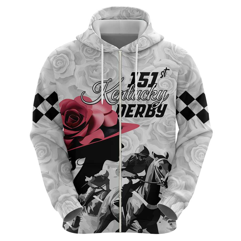 Kentucky Horse Racing Happy 151st Anniversary Hoodie Silhouette Girl Derby Hat With Rose LT01