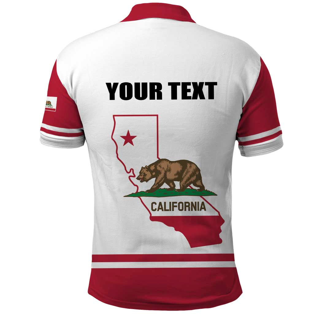 Personalized California Republic Polo Shirt Red Star The Bear Flag LT01