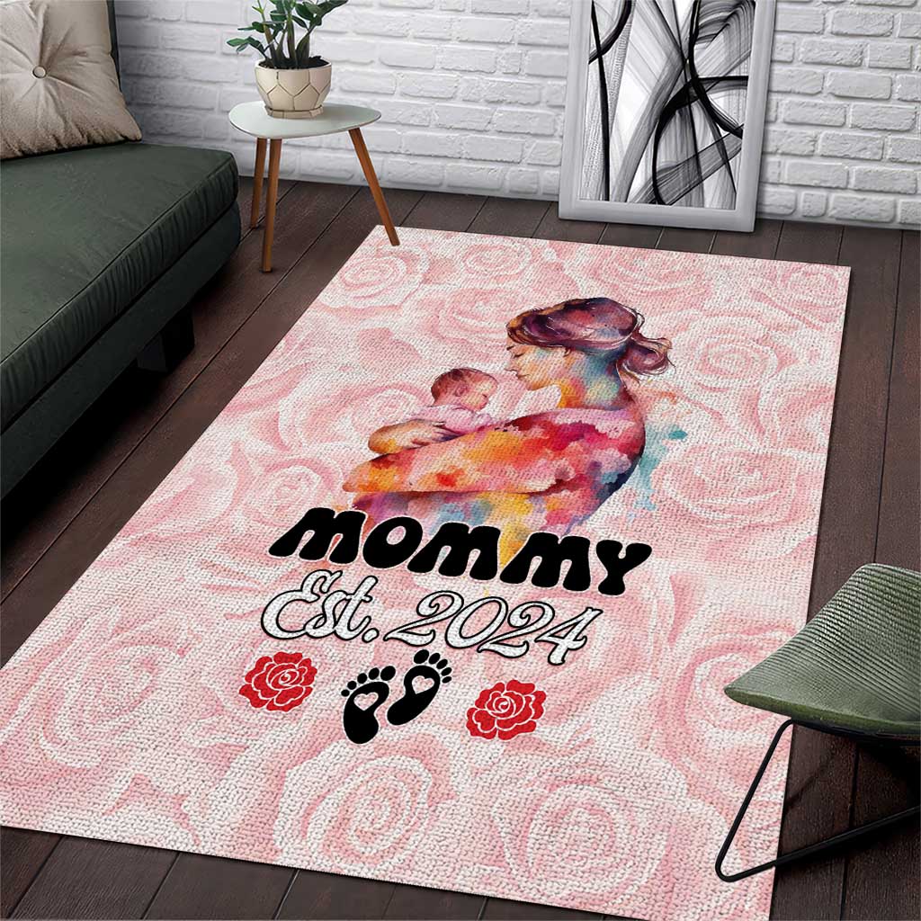 Happy Mother Day Area Rug Mommy Est 2024 LT01