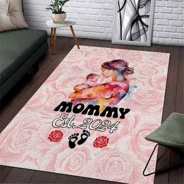 Happy Mother Day Area Rug Mommy Est 2024 LT01