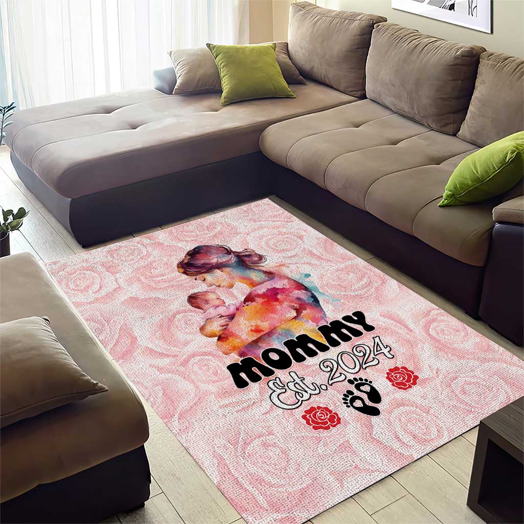 Happy Mother Day Area Rug Mommy Est 2024 LT01