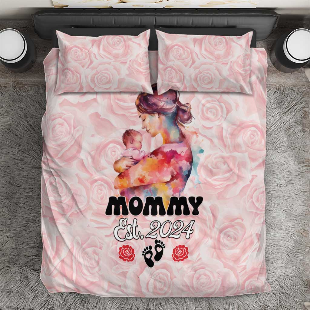 Happy Mother Day Bedding Set Mommy Est 2024 LT01