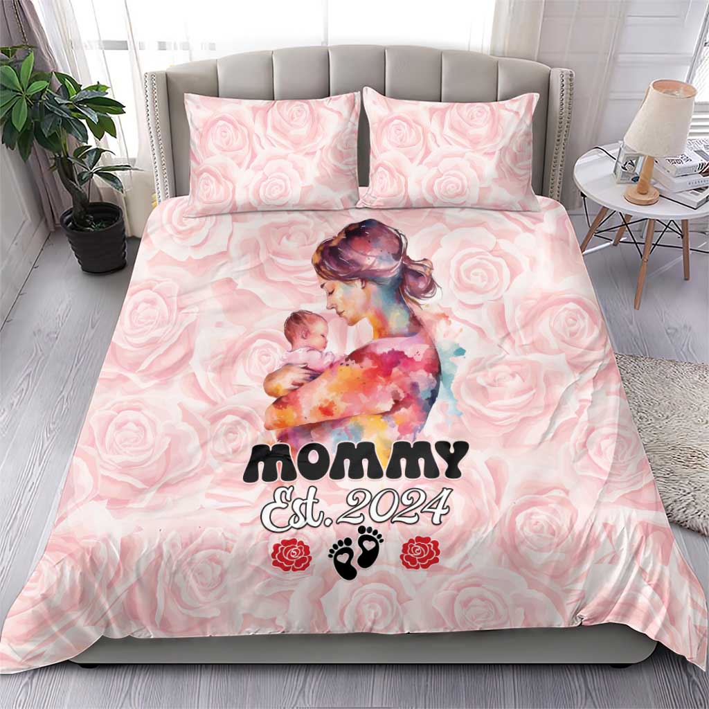 Happy Mother Day Bedding Set Mommy Est 2024 LT01