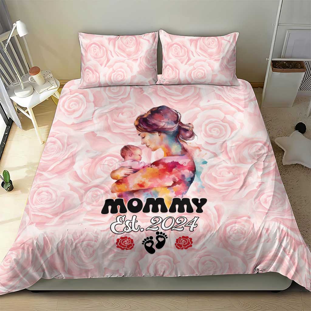 Happy Mother Day Bedding Set Mommy Est 2024 LT01