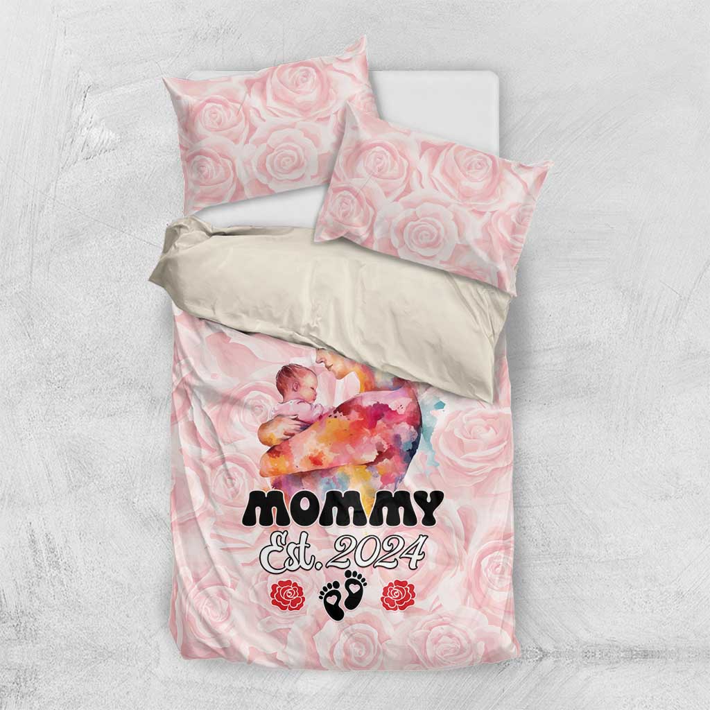 Happy Mother Day Bedding Set Mommy Est 2024 LT01