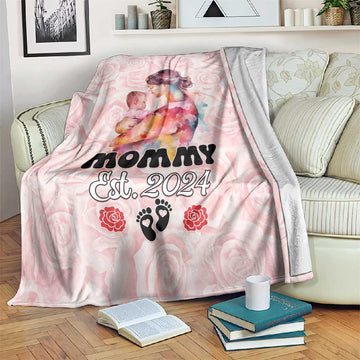 Happy Mother Day Blanket Mommy Est 2024 LT01