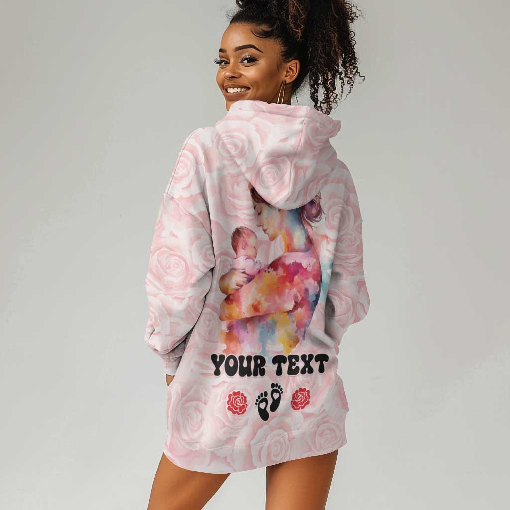 Happy Mother Day Hoodie Dress Mommy Est 2024 LT01