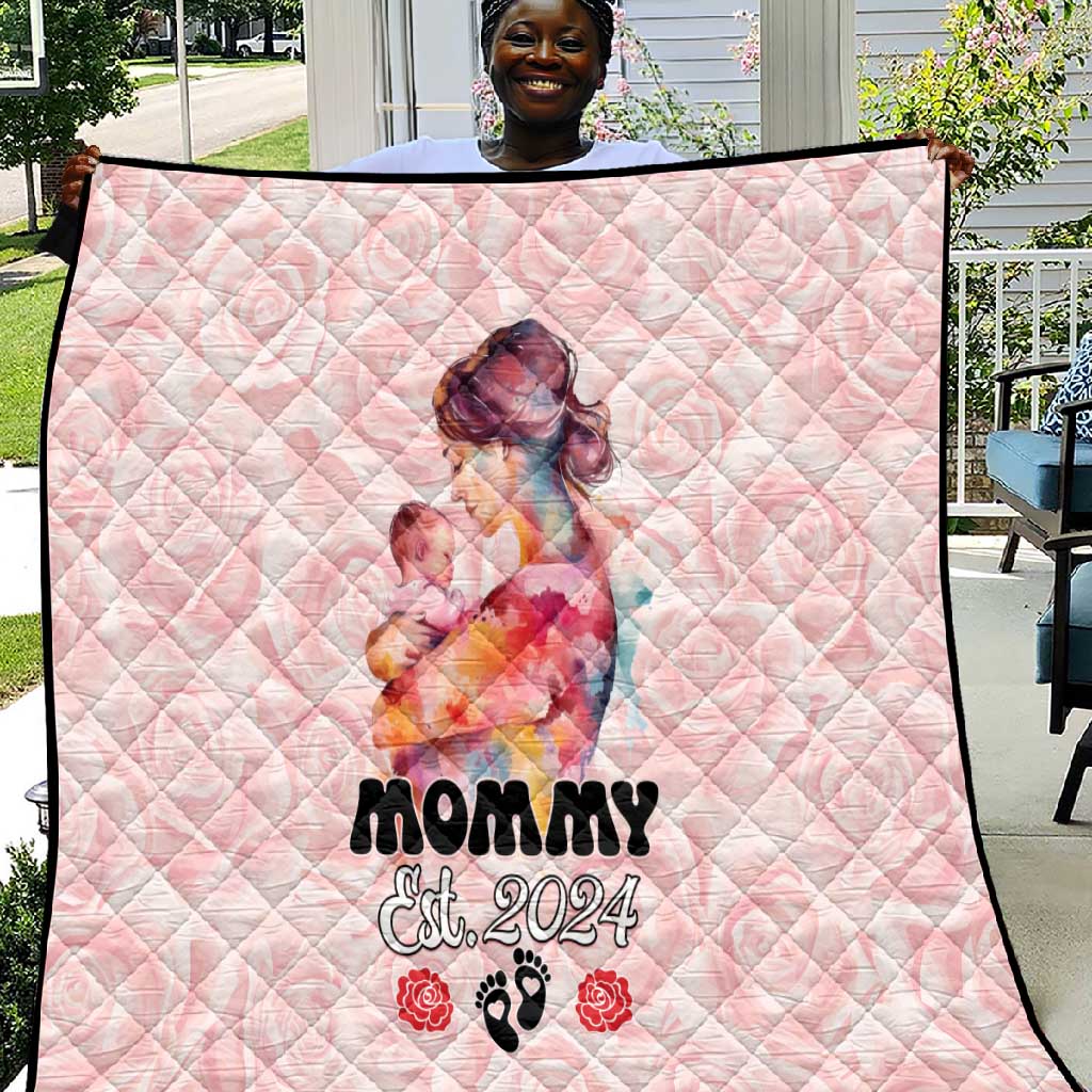 Happy Mother Day Quilt Mommy Est 2024 LT01