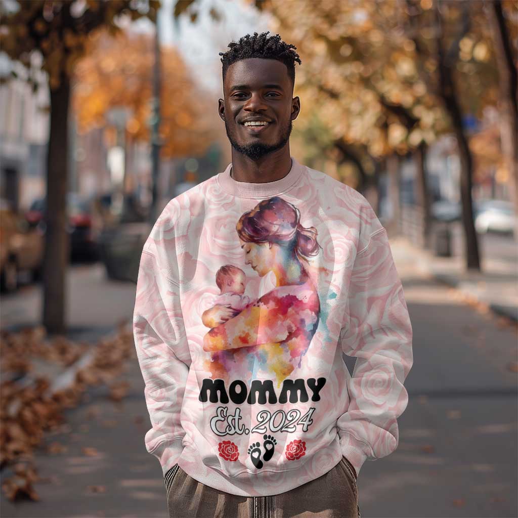 Happy Mother Day Sweatshirt Mommy Est 2024 LT01