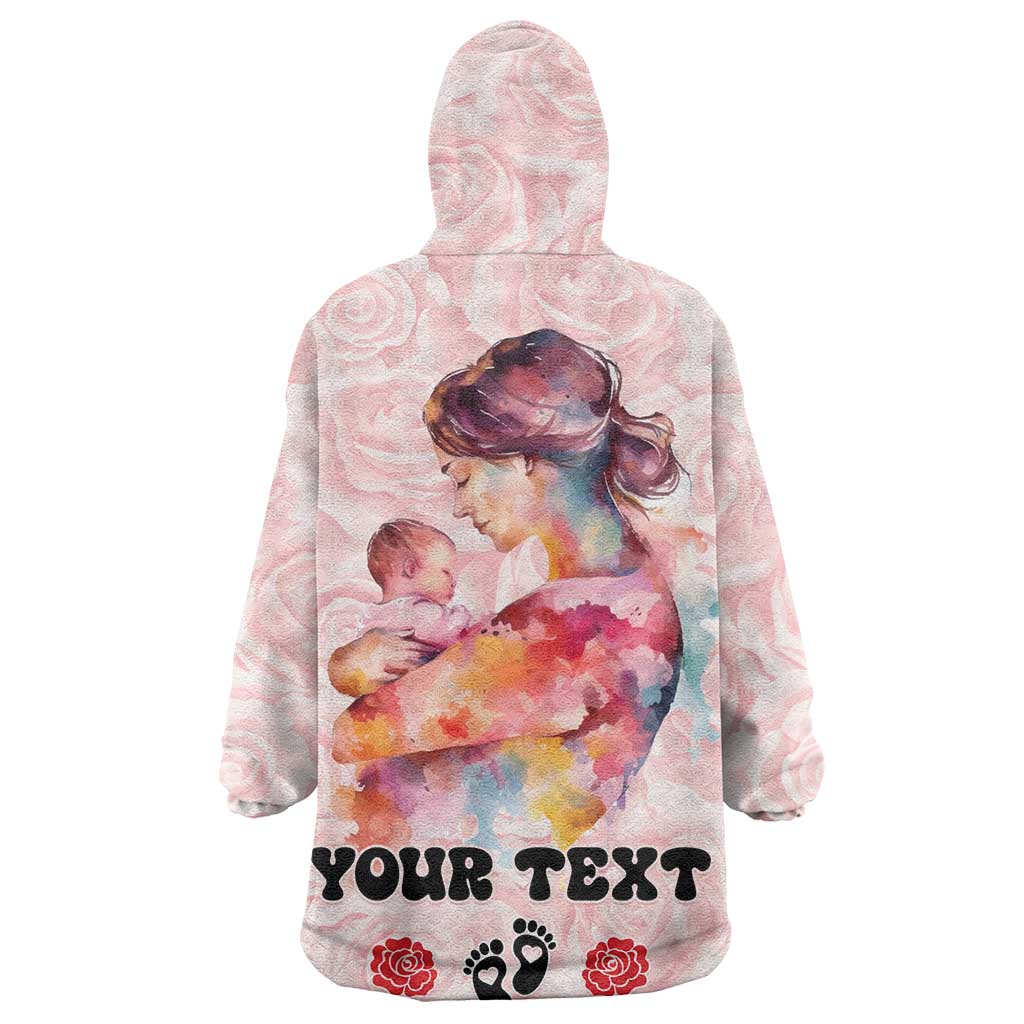 Happy Mother Day Wearable Blanket Hoodie Mommy Est 2024 LT01