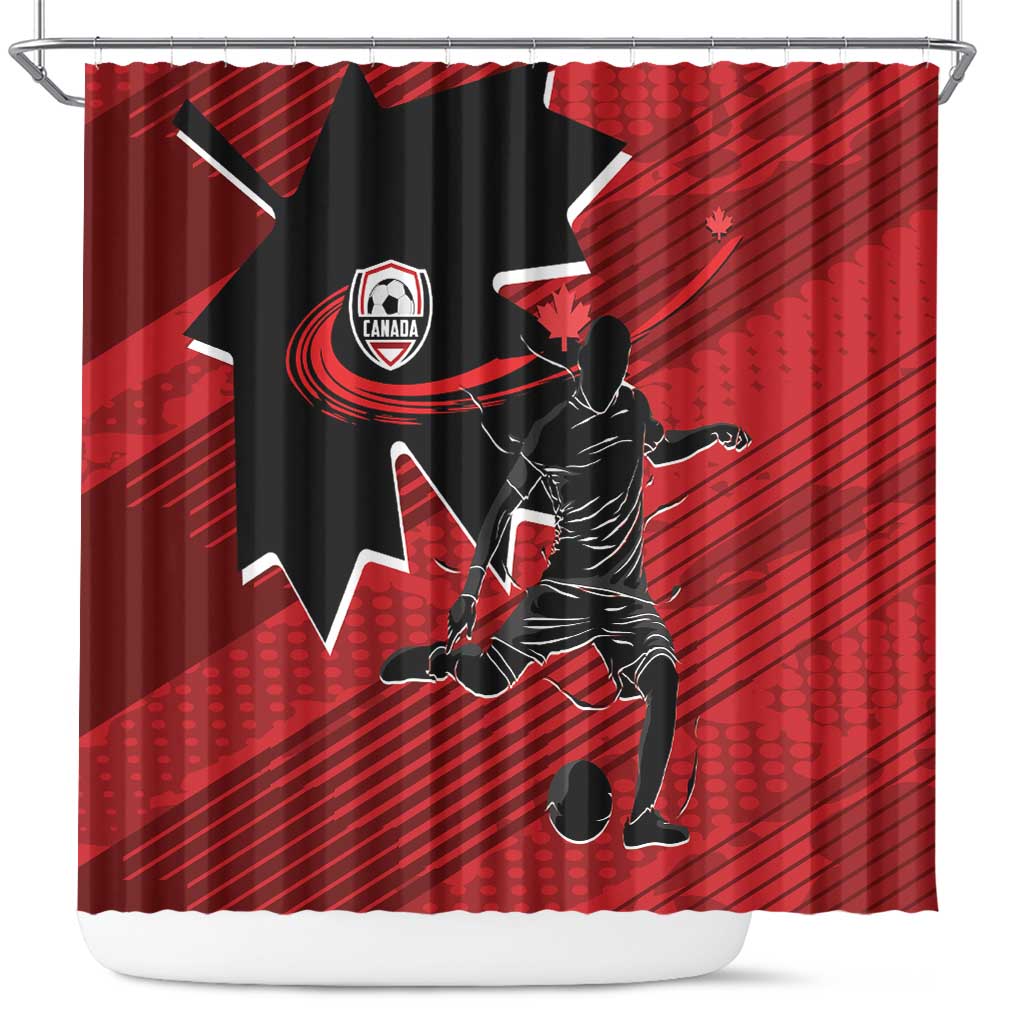 Canada Soccer Shower Curtain Maple Leaf Together We Rise LT01