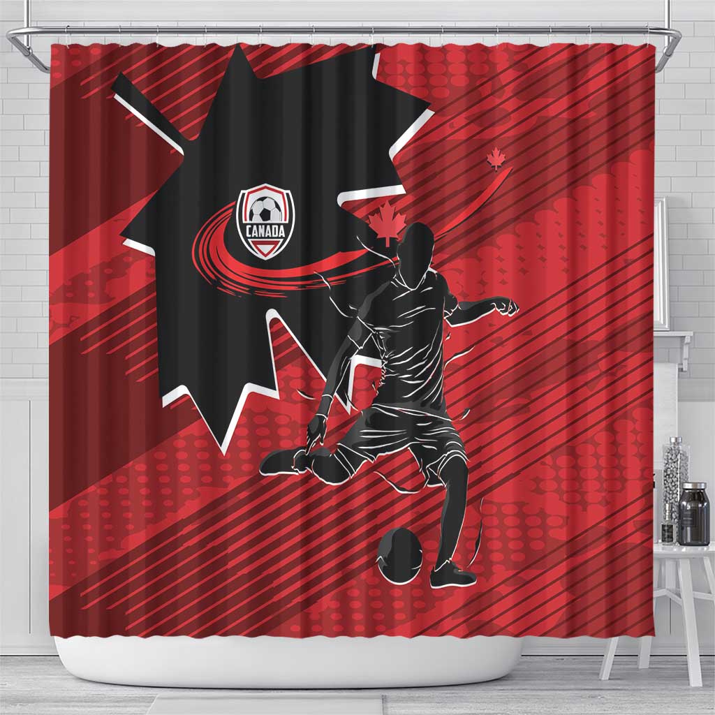 Canada Soccer Shower Curtain Maple Leaf Together We Rise LT01