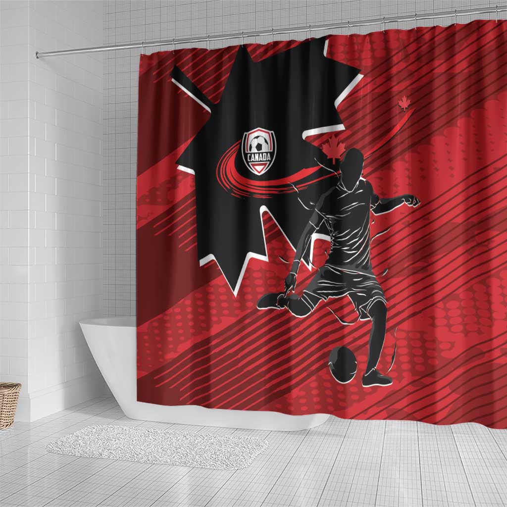Canada Soccer Shower Curtain Maple Leaf Together We Rise LT01
