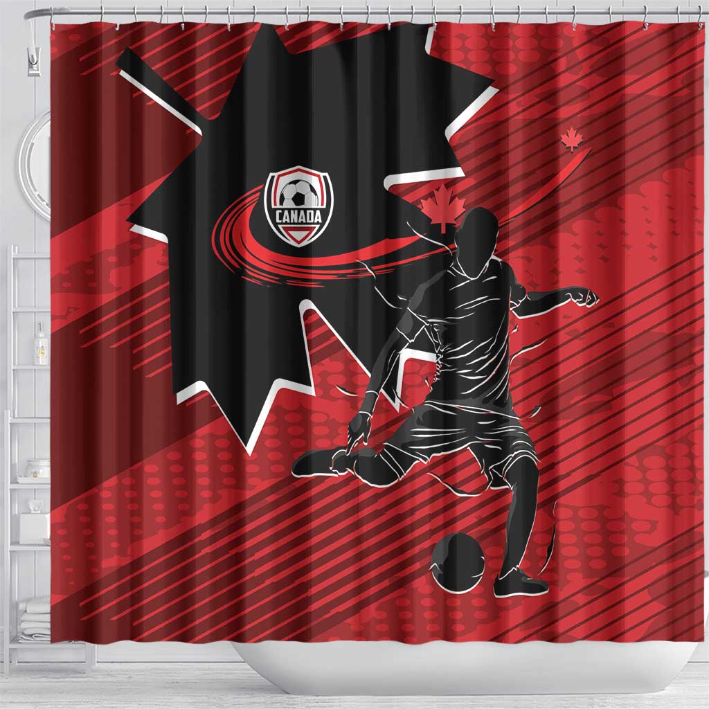 Canada Soccer Shower Curtain Maple Leaf Together We Rise LT01