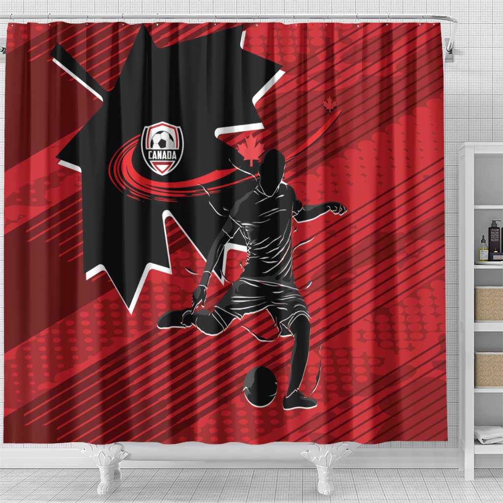 Canada Soccer Shower Curtain Maple Leaf Together We Rise LT01