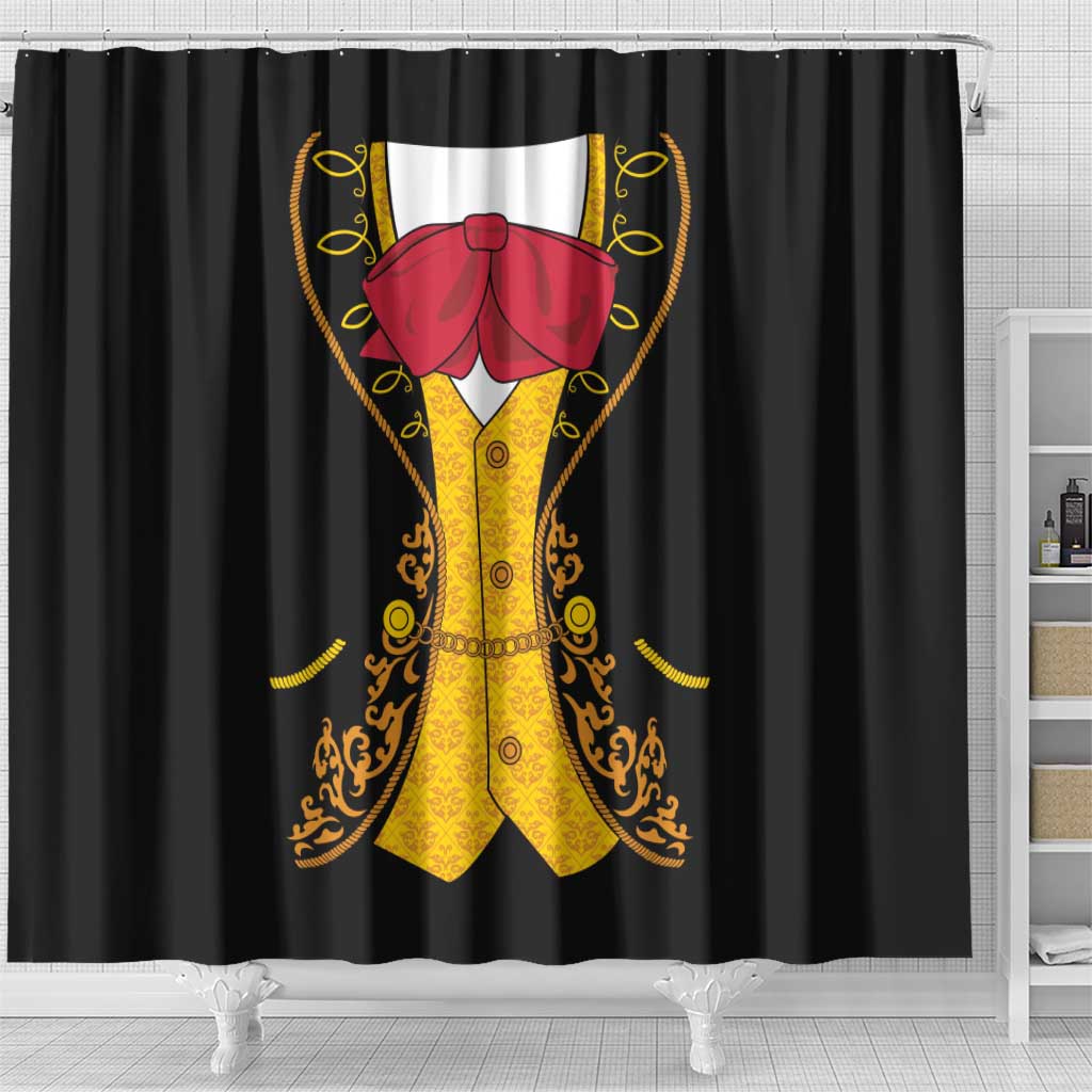 Mexican Mariachi Charro Suit Stylized Shower Curtain Cinco de Mayo Fiesta LT01