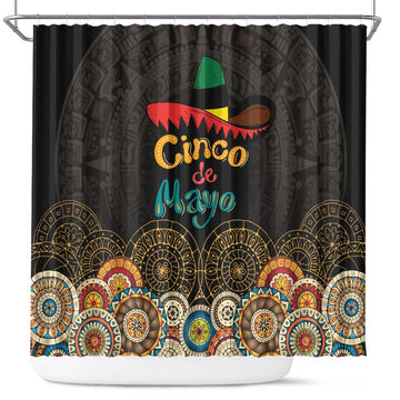 Mexico Cinco de Mayo Fiesta Shower Curtain Traditional Sombrero Hat LT01