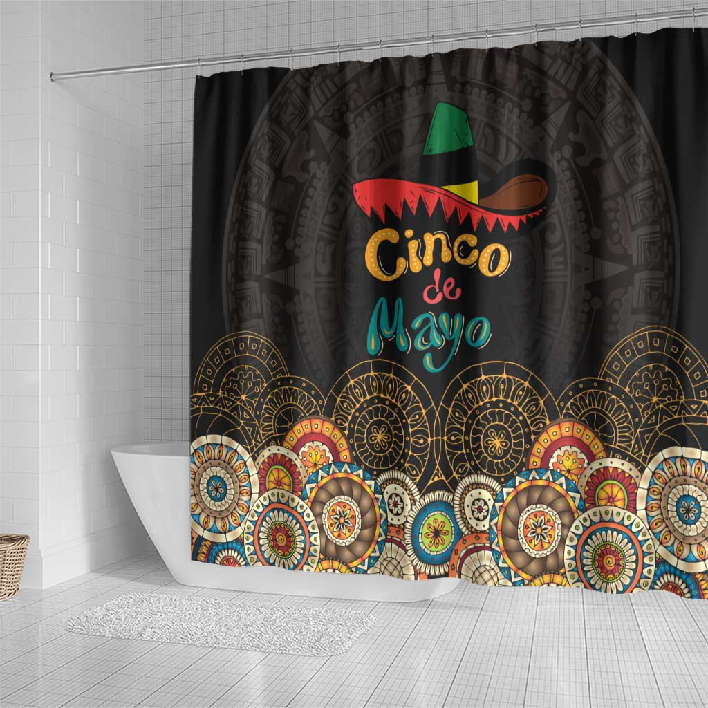 Mexico Cinco de Mayo Fiesta Shower Curtain Traditional Sombrero Hat LT01
