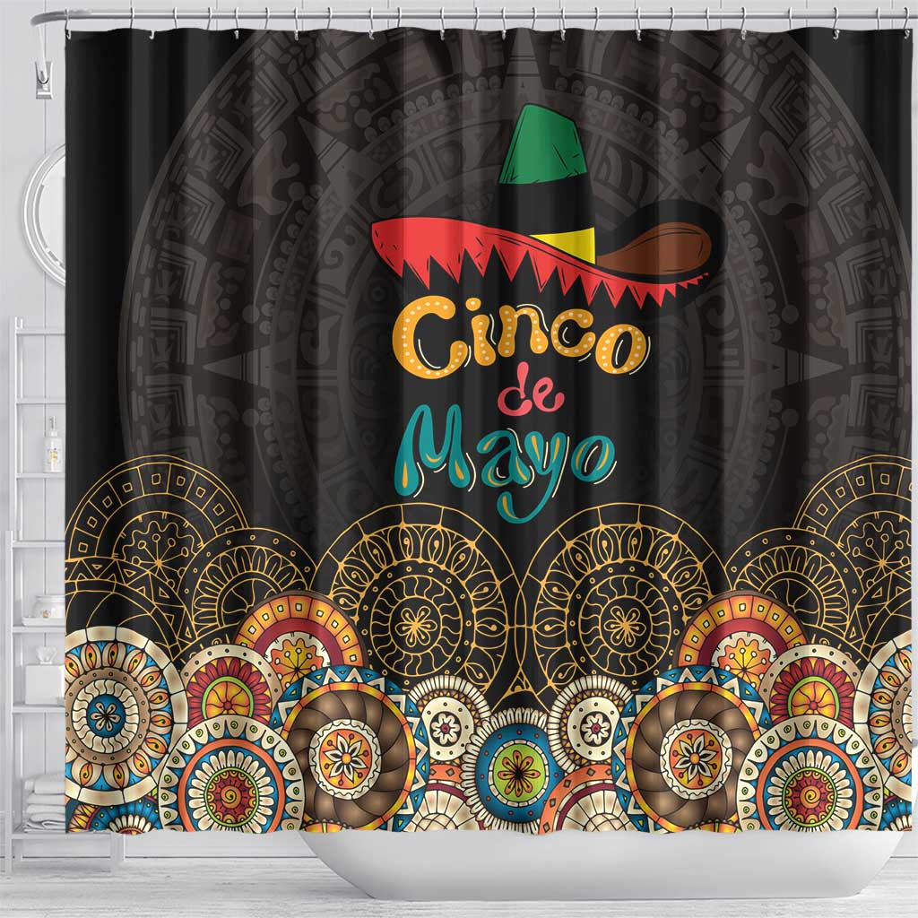 Mexico Cinco de Mayo Fiesta Shower Curtain Traditional Sombrero Hat LT01