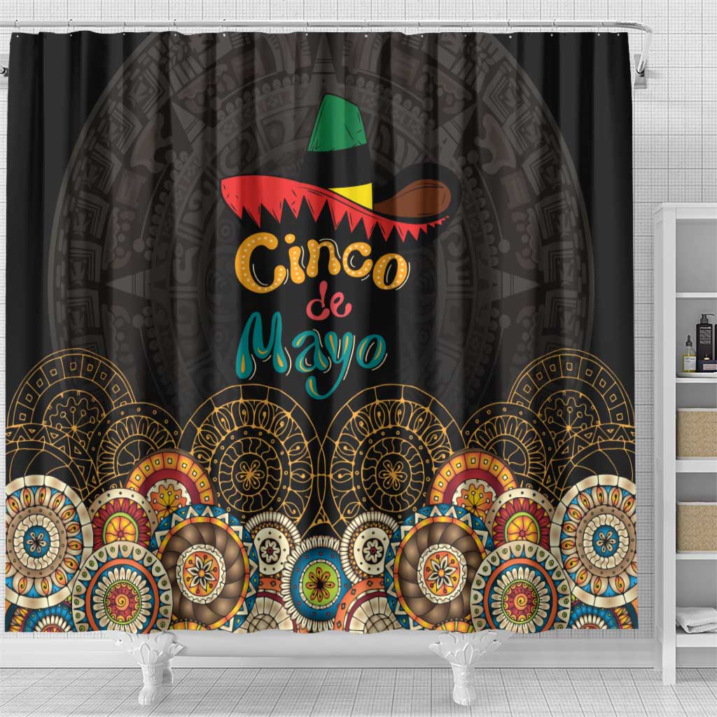 Mexico Cinco de Mayo Fiesta Shower Curtain Traditional Sombrero Hat LT01