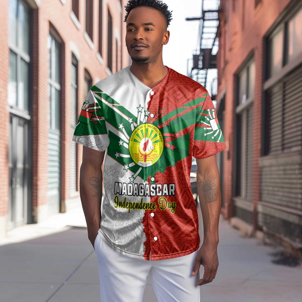 Personalized Madagascar Independence Day Baseball Jersey - 26 June, Baobab Mix African Pattern LT01