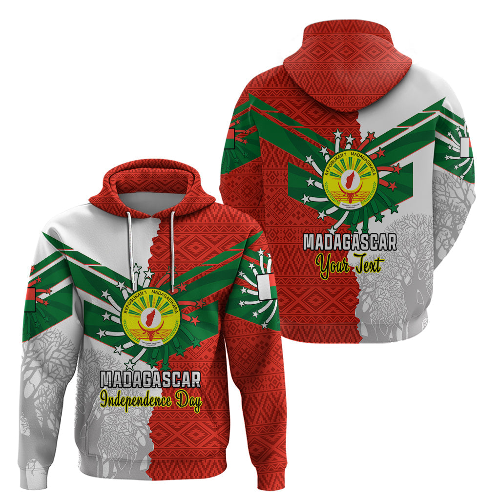 Personalised 26 June Madagascar Independence Day Hoodie Baobab Mix African Pattern LT01