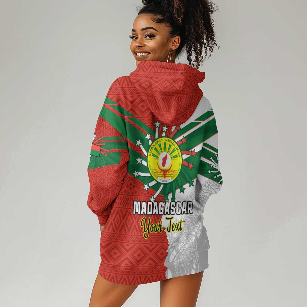 Personalized Madagascar Independence Day Hoodie Dress - 26 June, Baobab Mix African Pattern LT01
