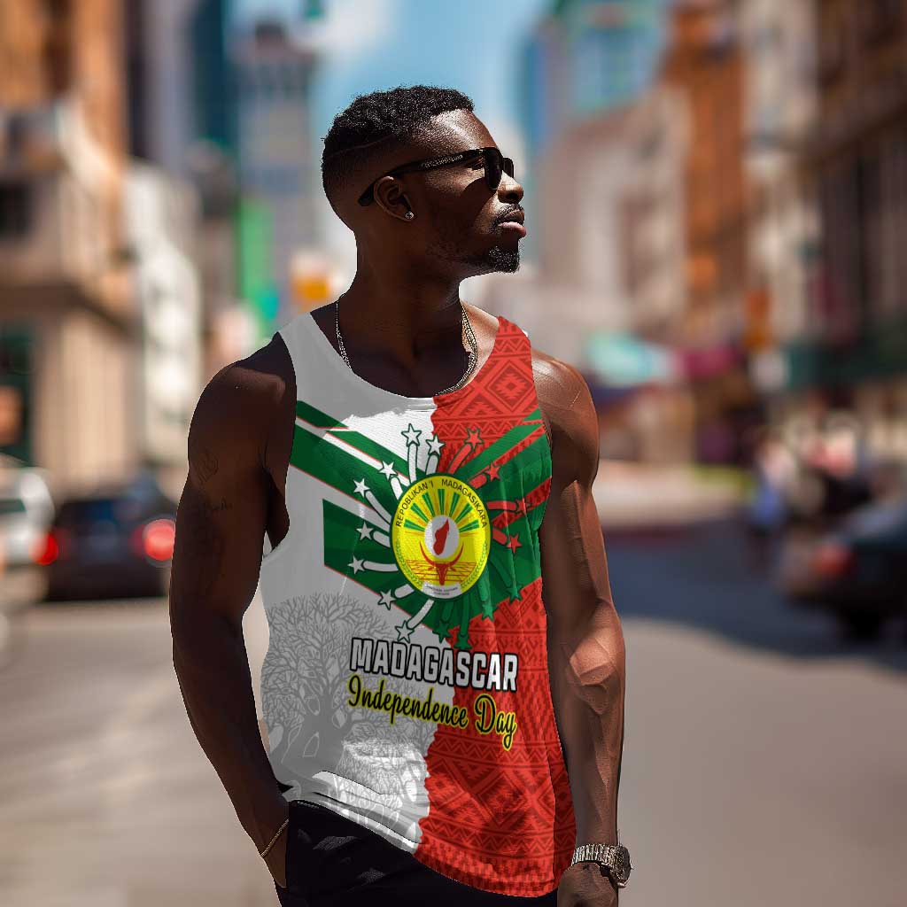 Personalized Madagascar Independence Day Men Tank Top - 26 June, Baobab Mix African Pattern LT01