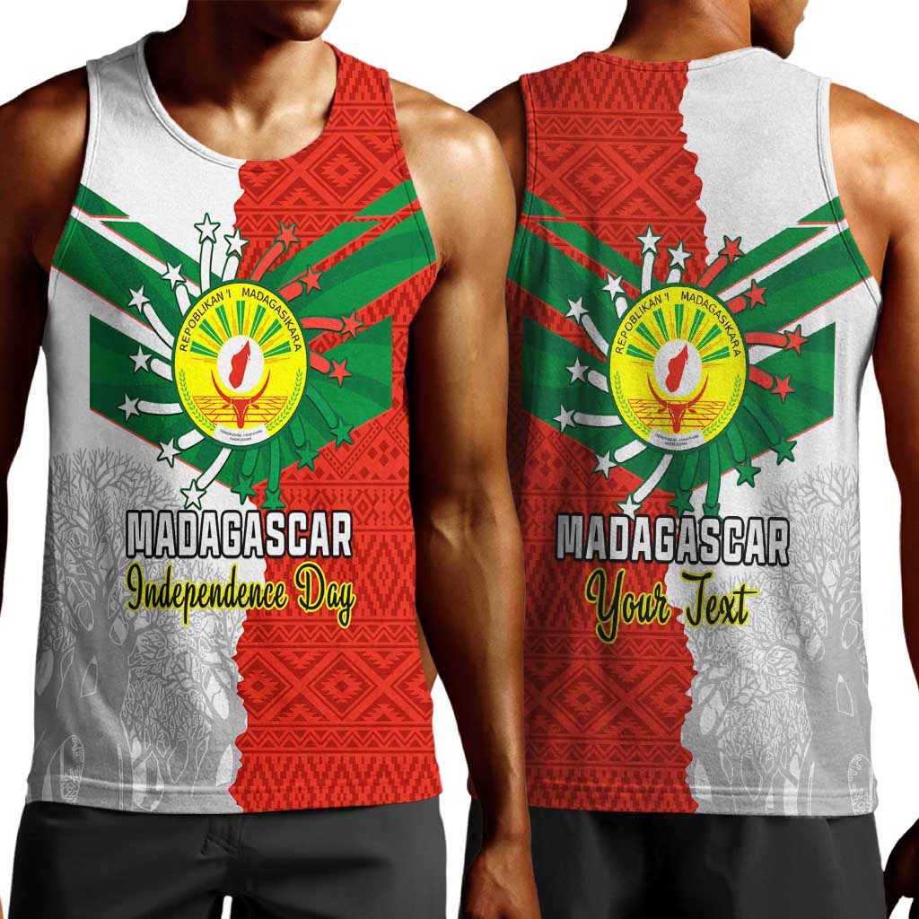 Personalized Madagascar Independence Day Men Tank Top - 26 June, Baobab Mix African Pattern LT01