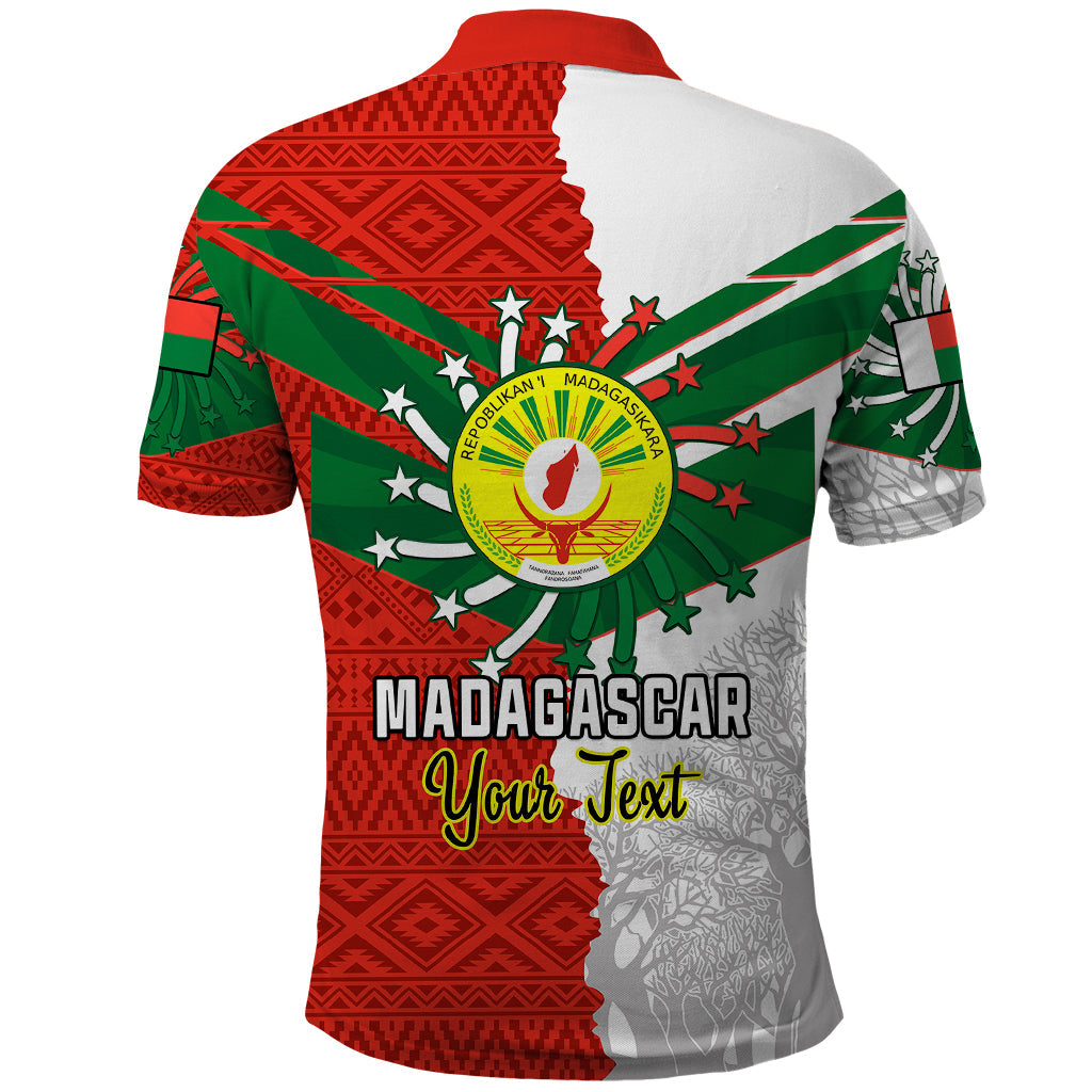 Personalised 26 June Madagascar Independence Day Polo Shirt Baobab Mix African Pattern LT01