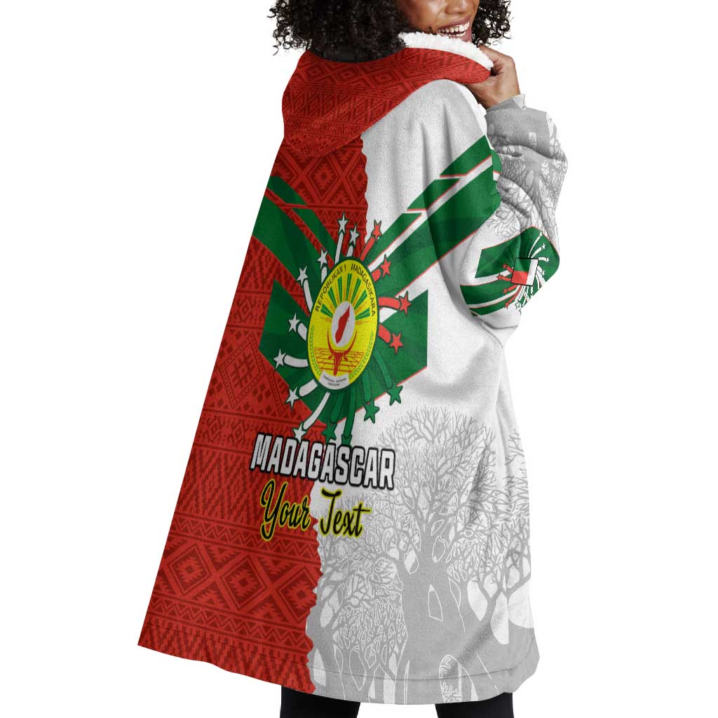 Personalized Madagascar Independence Day Wearable Blanket Hoodie - 26 June, Baobab Mix African Pattern LT01
