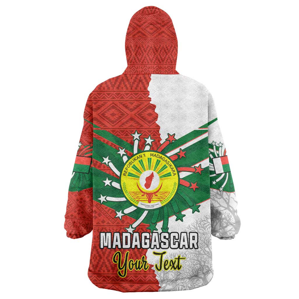Personalized Madagascar Independence Day Wearable Blanket Hoodie - 26 June, Baobab Mix African Pattern LT01