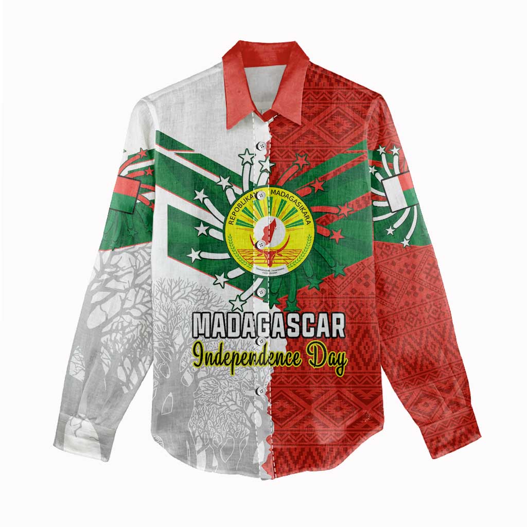 Personalized Madagascar Independence Day Women Casual Shirt - 26 June, Baobab Mix African Pattern LT01