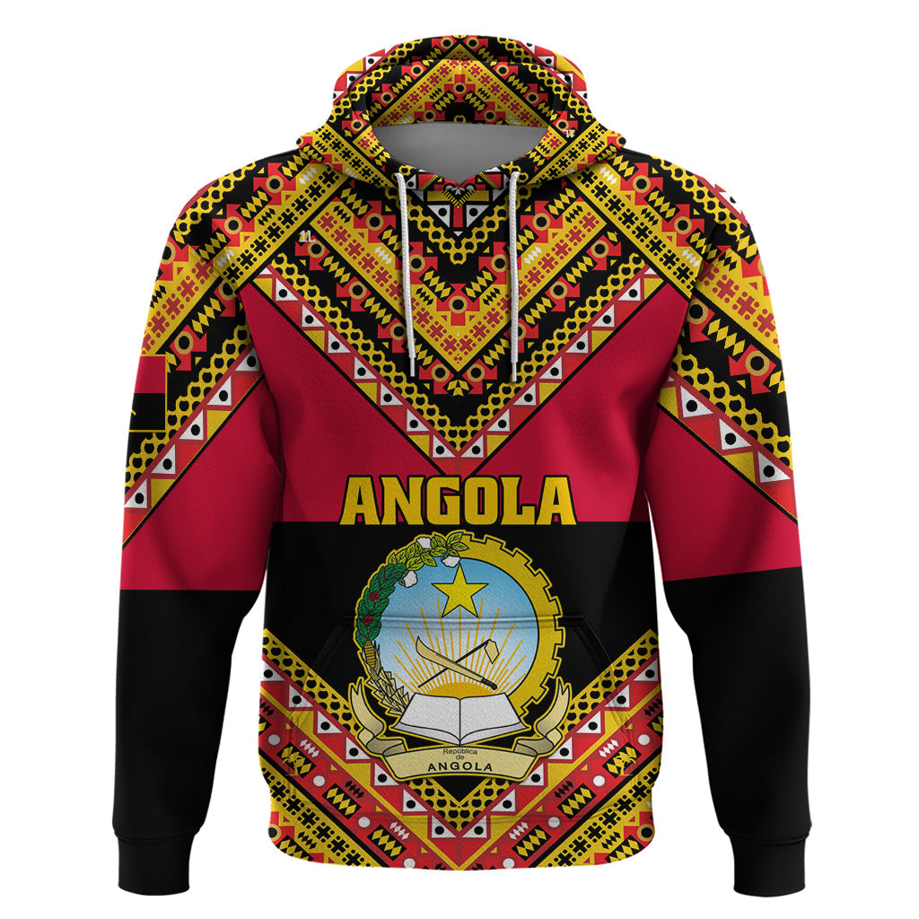 Angola Independence Day Hoodie Coat Of Arms Samakaka Pattern LT01