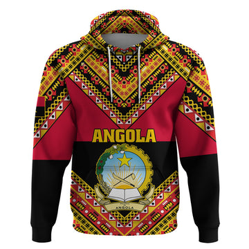 Angola Independence Day Hoodie Coat Of Arms Samakaka Pattern LT01