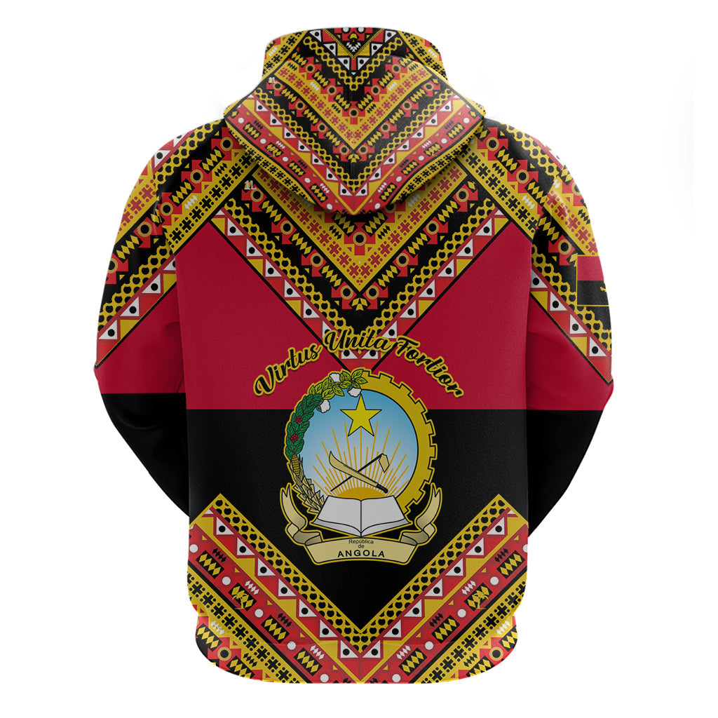 Angola Independence Day Hoodie Coat Of Arms Samakaka Pattern LT01