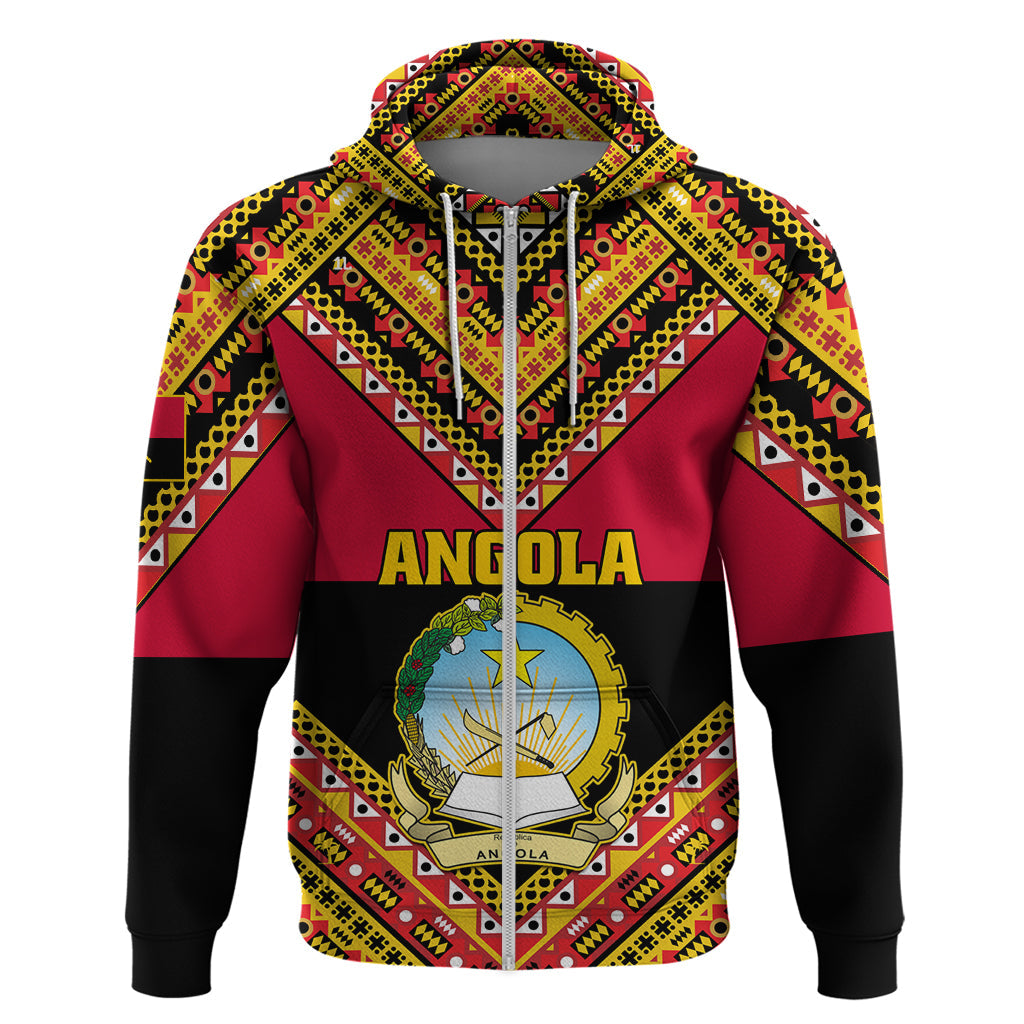 Angola Independence Day Hoodie Coat Of Arms Samakaka Pattern LT01