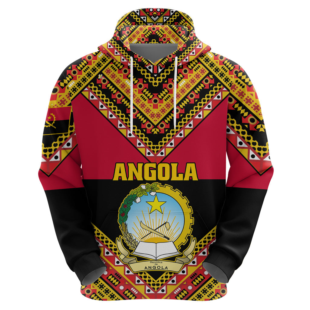 Angola Independence Day Hoodie Coat Of Arms Samakaka Pattern LT01