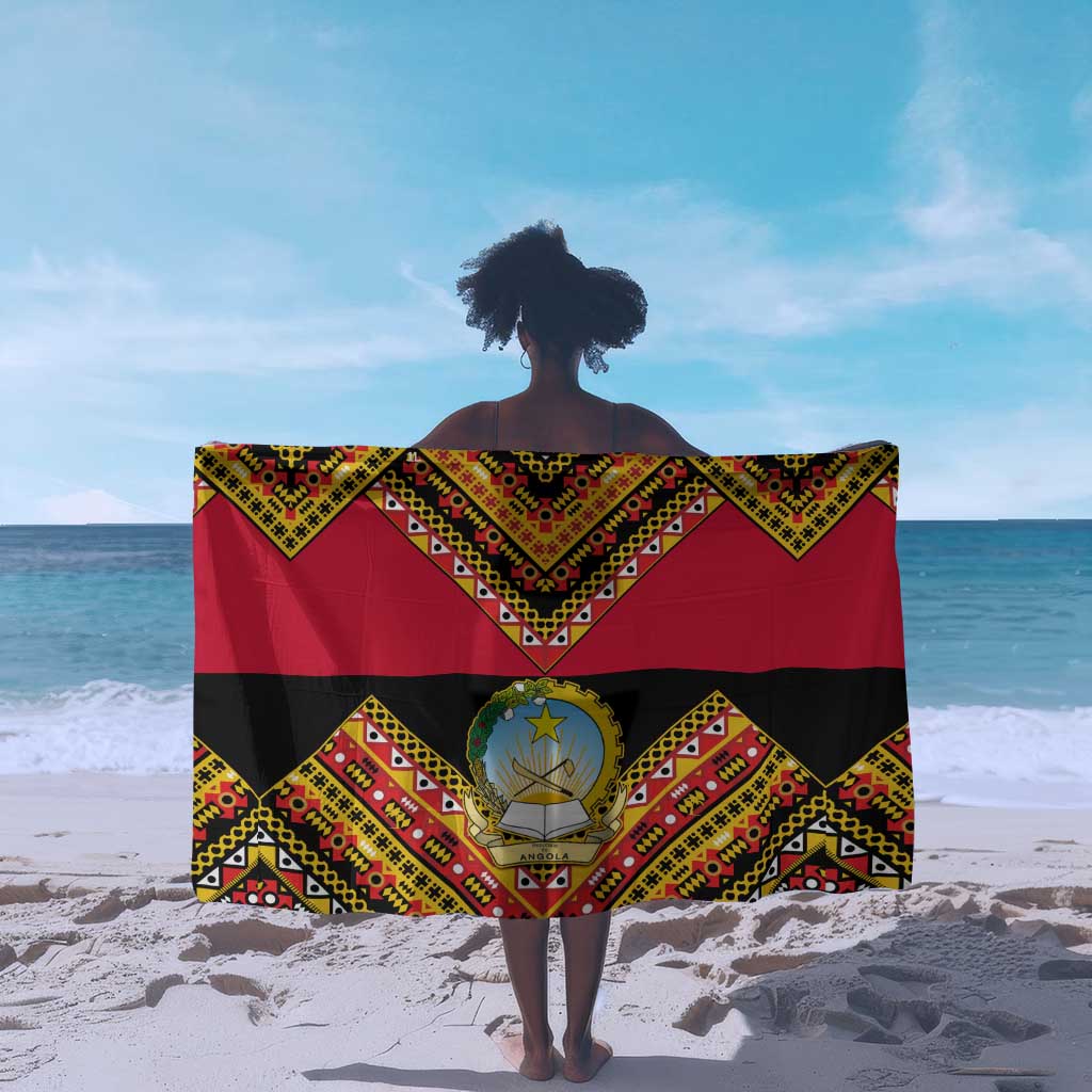 Angola Independence Day Sarong with Coat of Arms and Samakaka Pattern LT01