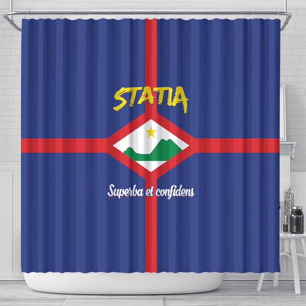 Statia Shower Curtain Sint Eustatius Coat Of Arms LT01