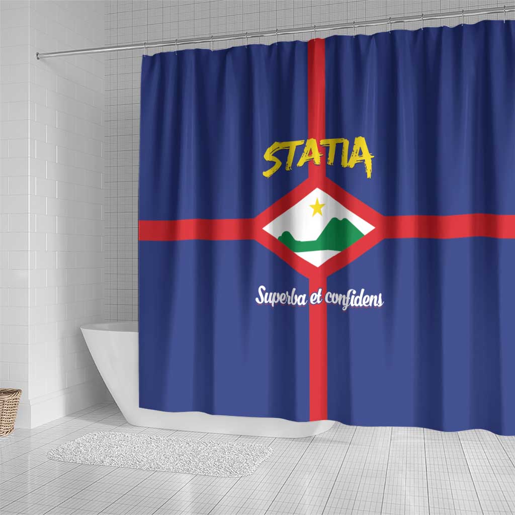 Statia Shower Curtain Sint Eustatius Coat Of Arms LT01