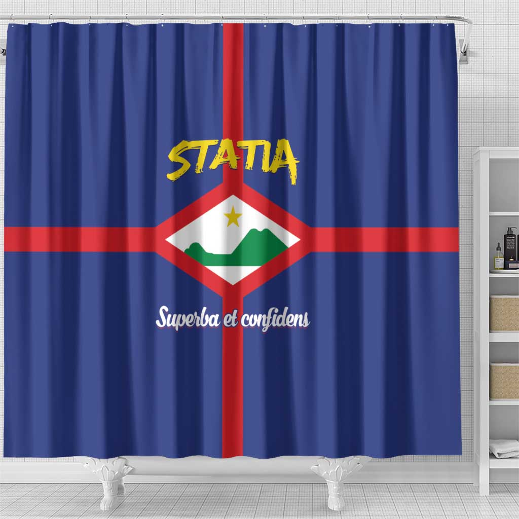 Statia Shower Curtain Sint Eustatius Coat Of Arms LT01