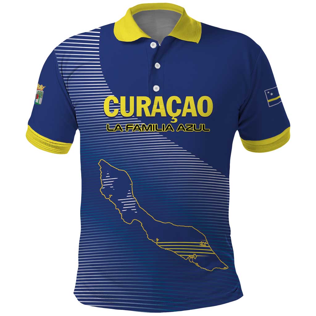 Custom Curacao Football Polo Shirt La Familia Azul Go Champion LT01